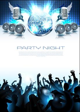 vector flyer summer night party design