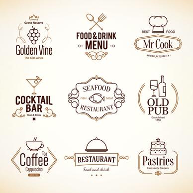 restaurant food menu logos vector design