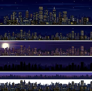 beautiful night city vector graphics