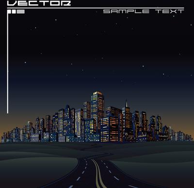 beautiful night city vector graphics