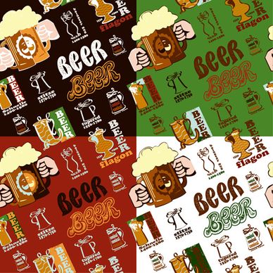 vintage beer seamless pattern vector