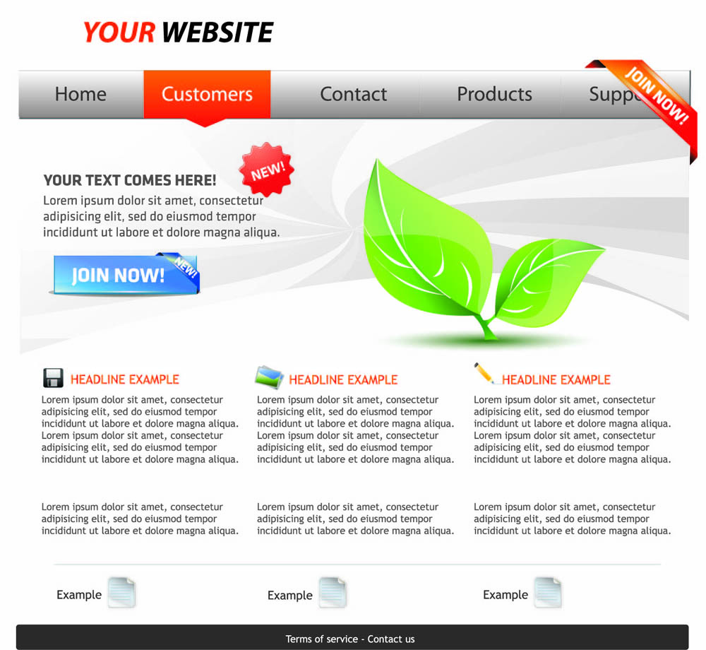 eco theme website template vector