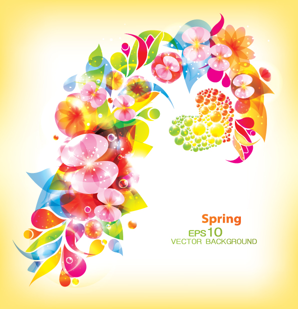 beautiful floral spring background vector