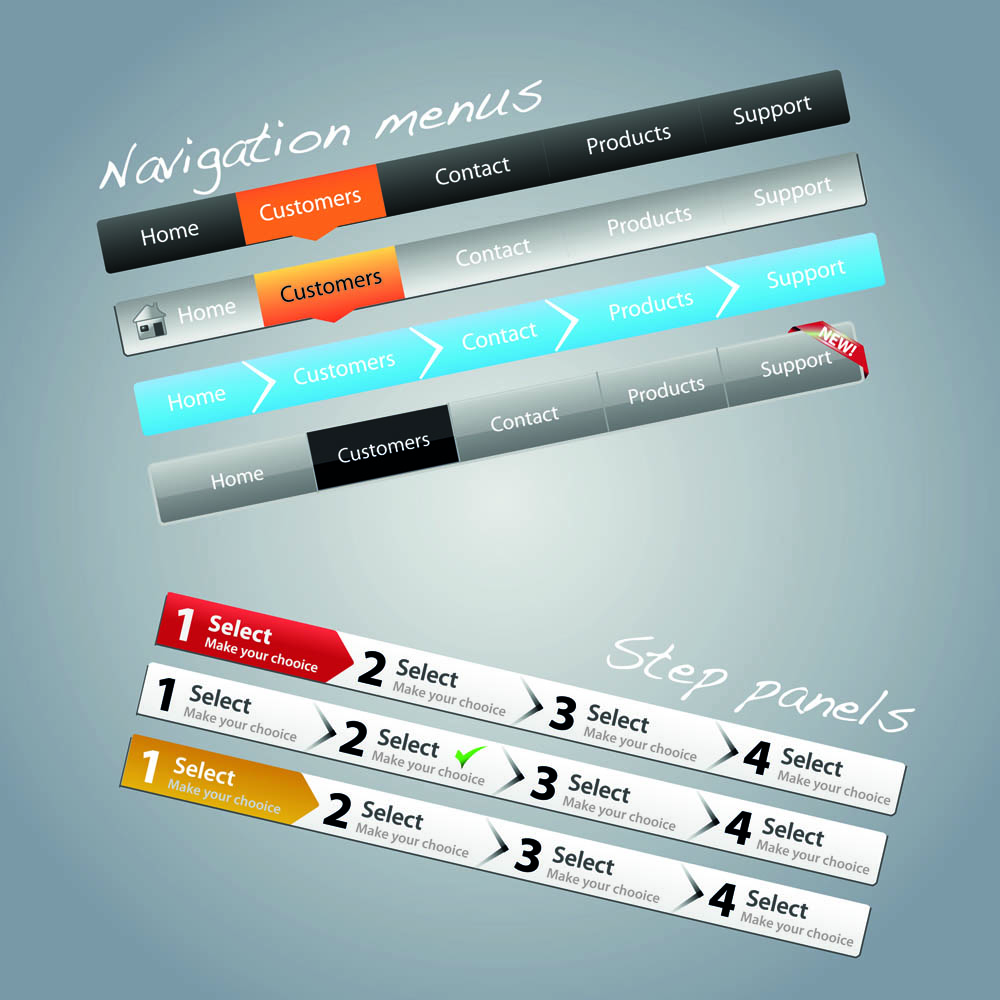 creative practical web design vectors set