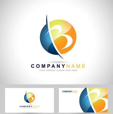 original design logos with business cards vector