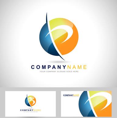 original design logos with business cards vector