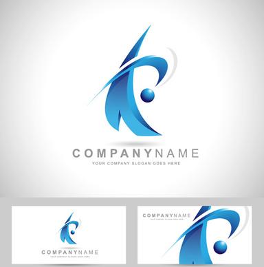 original design logos with business cards vector