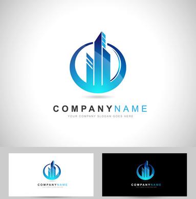 original design logos with business cards vector