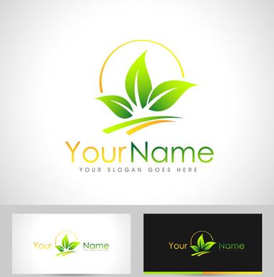 original design logos with business cards vector