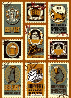 lables beer retro vector