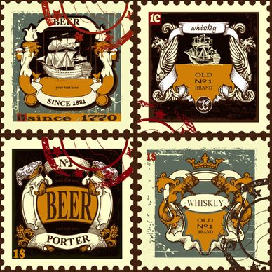 lables beer retro vector