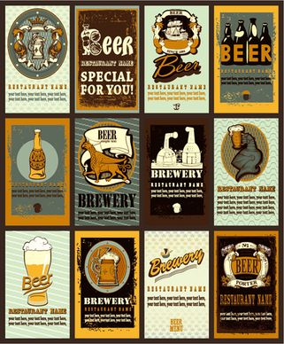 lables beer retro vector