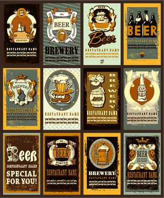 lables beer retro vector