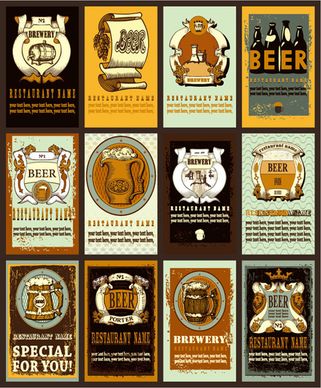 lables beer retro vector