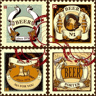 lables beer retro vector