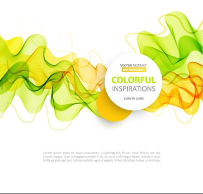 colored curved lines abstract background vector