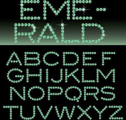 ornate diamond alphabet font vector