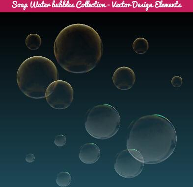 colorful soap water bubbles vector set