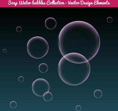 colorful soap water bubbles vector set