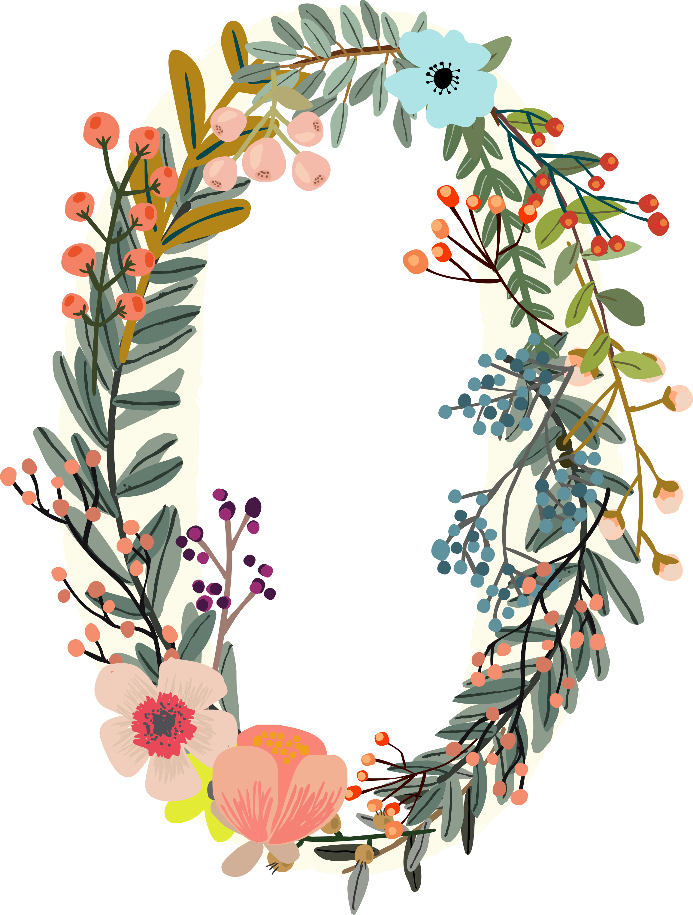 alphabet with number and flower vector