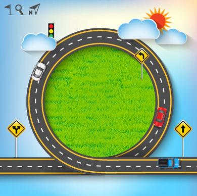 road traffic schematic vector template