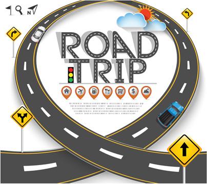 road traffic schematic vector template