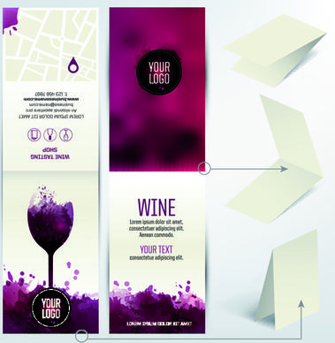 watercolor wine menu design vector