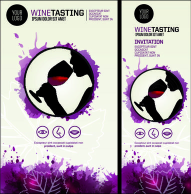 watercolor wine menu design vector