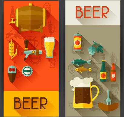 flat style beer banners vector