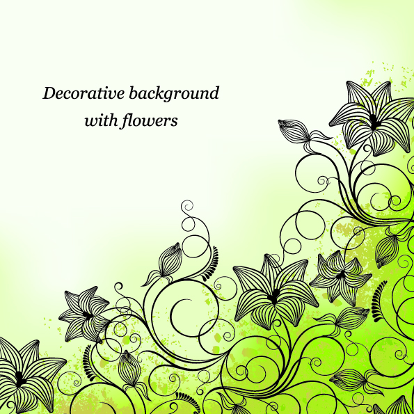 decorative background with flowers vector