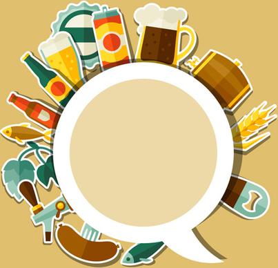 beer flat style background vector design