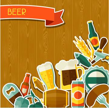 beer flat style background vector design