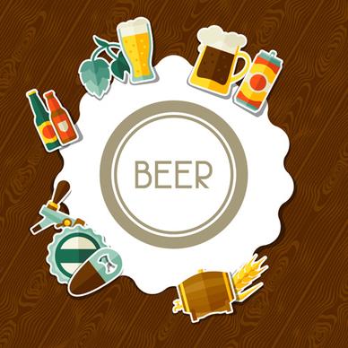 beer flat style background vector design