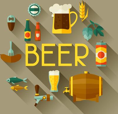 beer flat style background vector design