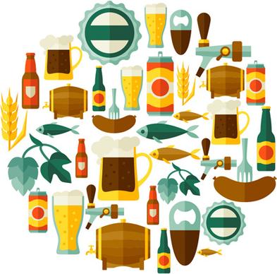 beer flat style background vector design