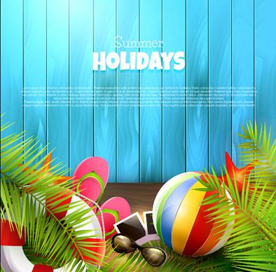 happy summer holiday background vectors