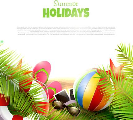 happy summer holiday background vectors