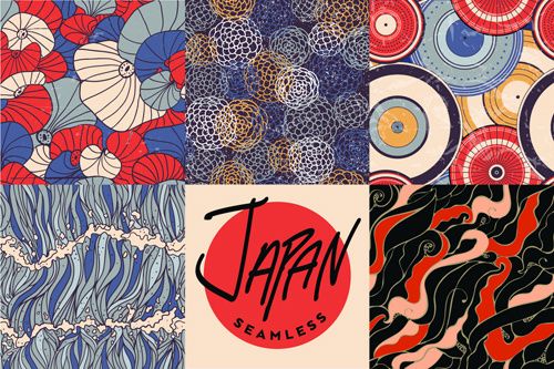 japan style vector seamless pattern