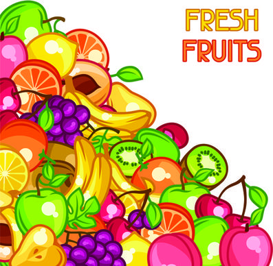 flat fruit pattern vector background