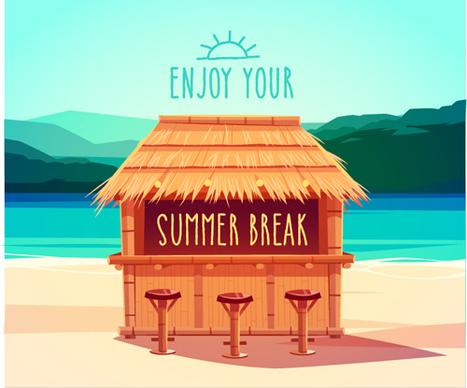 2015 summer vacation poster vintage vector