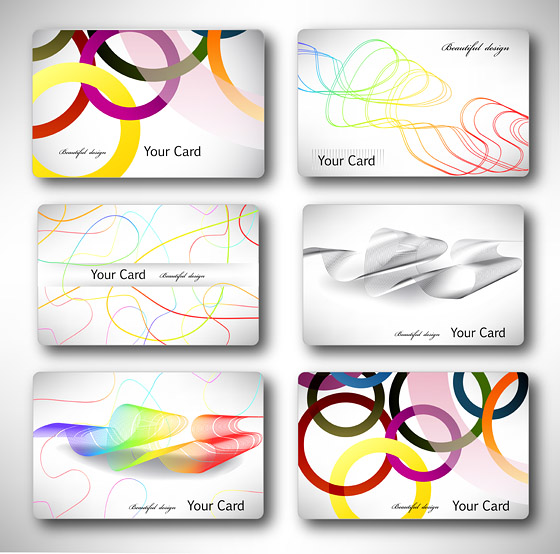 dynamic abstract lines circular cards vector