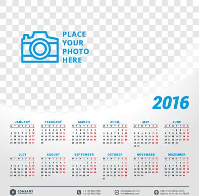 2016 company calendar creative design vector