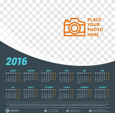 2016 company calendar creative design vector