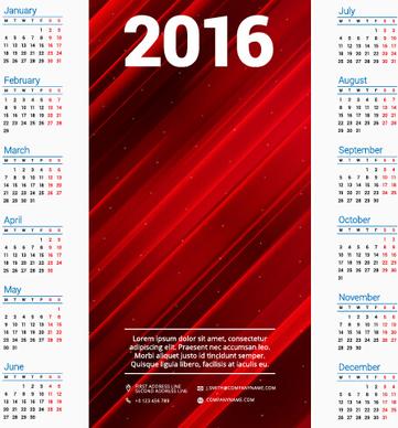 2016 company calendar creative design vector