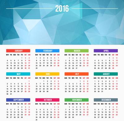 2016 company calendar creative design vector