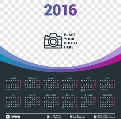 2016 company calendar creative design vector