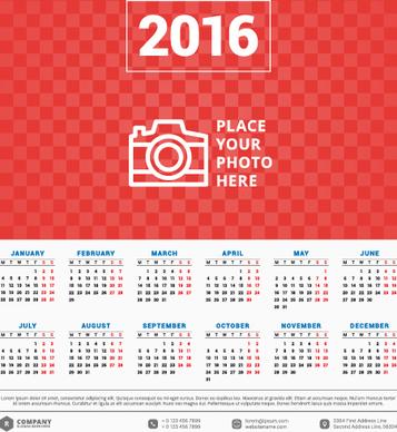 2016 company calendar creative design vector