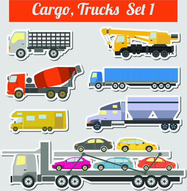 set of transportation stickers vector