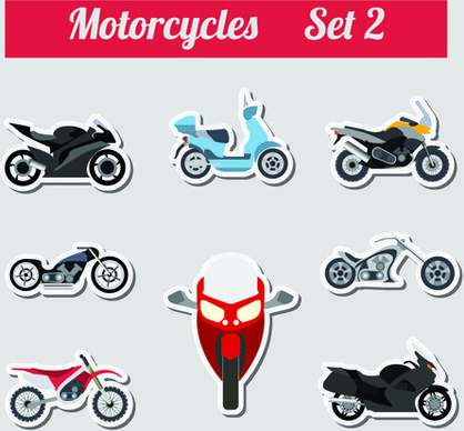 set of transportation stickers vector