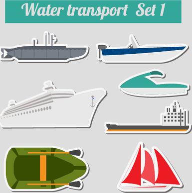 set of transportation stickers vector